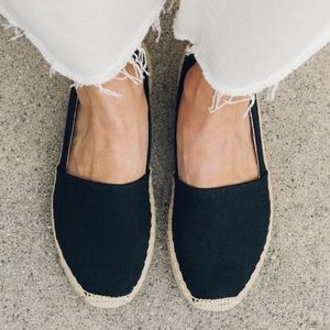 SOLUDOS DALI ESPADRILLE FLATS BLACK 7.5 WOMENS